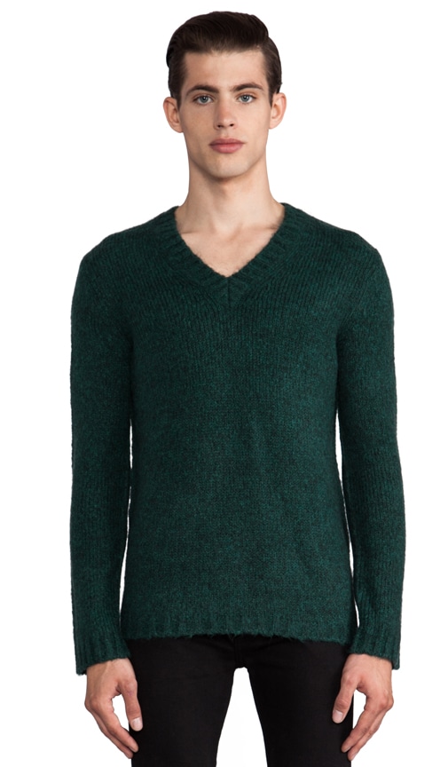 BLK DNM V-Neck Sweater in Pine Green | REVOLVE