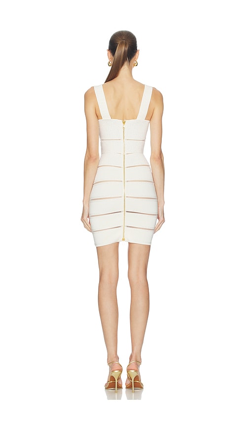  Balmain Kleid Thin Straps Stripes Viscose Knit In White. Größe 36. Also In 40. 