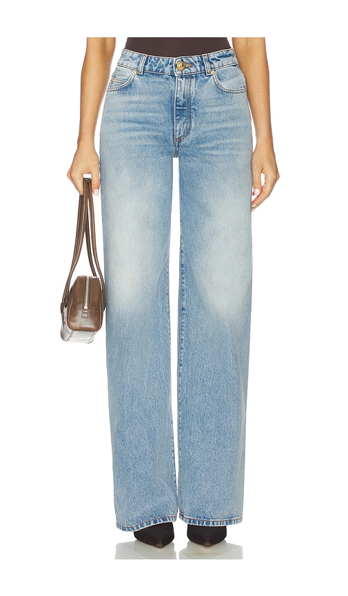BALMAIN Straight Leg in Bleu Jean D?lav?
