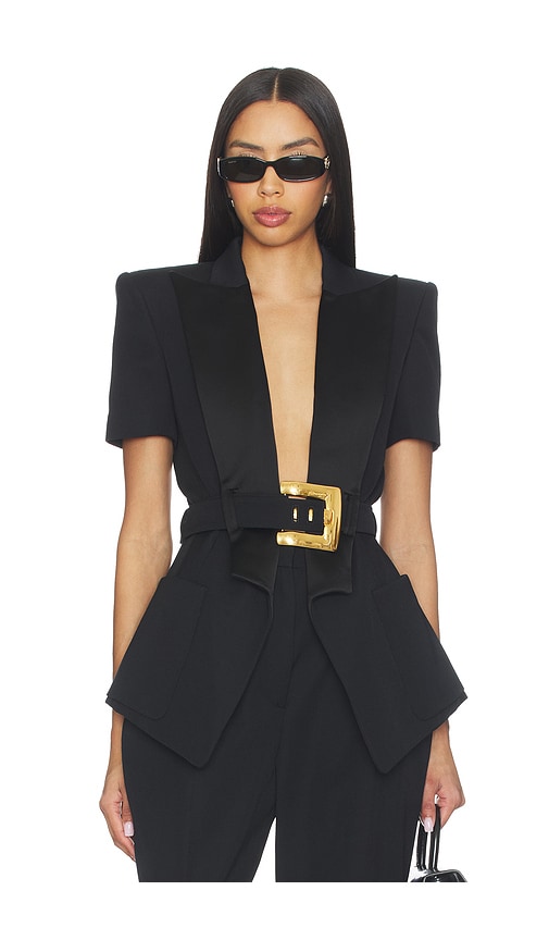 BALMAIN BLOUSON TAILORED GRAIN DE POUDRE en Black Taille 38 Also en 36 2336 €