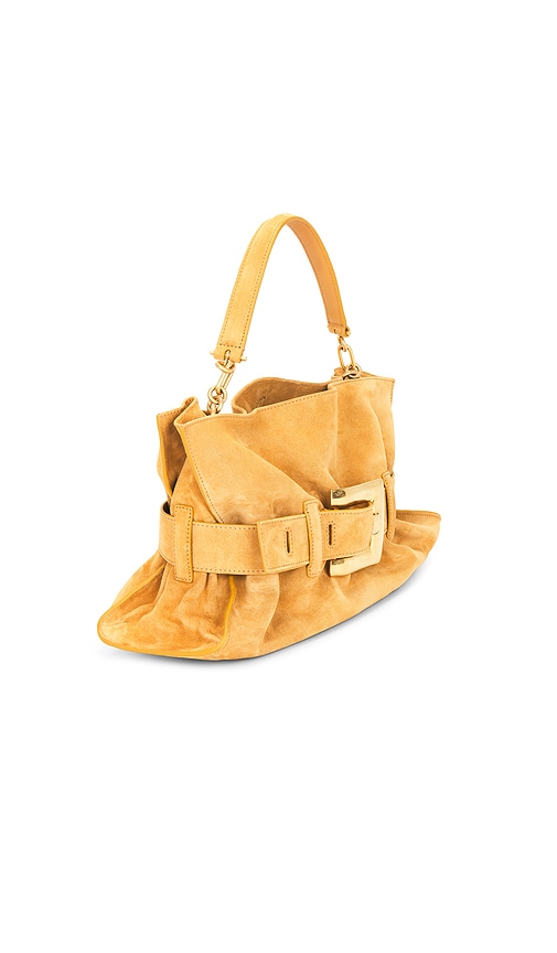  Balmain Tasche Medium Anthem Suede In Mustard. 