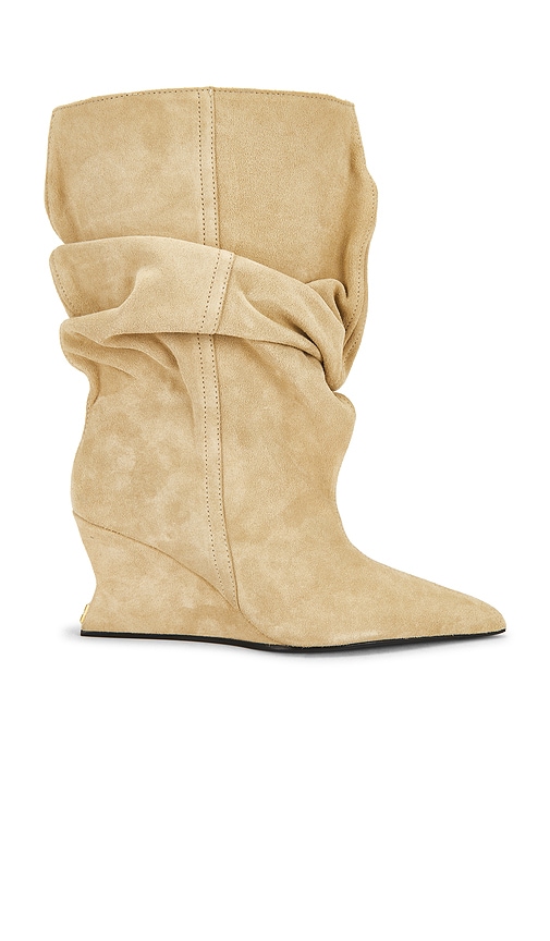 BALMAIN Ankle Wedge Boot in Beige. Size 40. Also in 36.