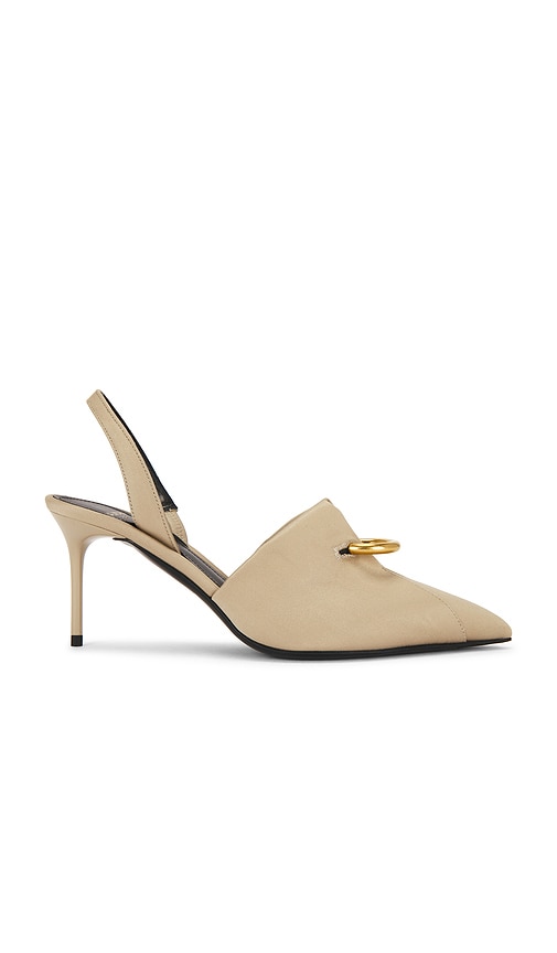 BALMAIN Piercing Slingback Pump in Beige. Size 36. Also in 37, 38, 39.