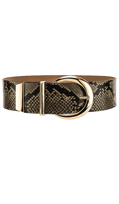 B-Low the Belt Kate Python Belt in Olive & Gold