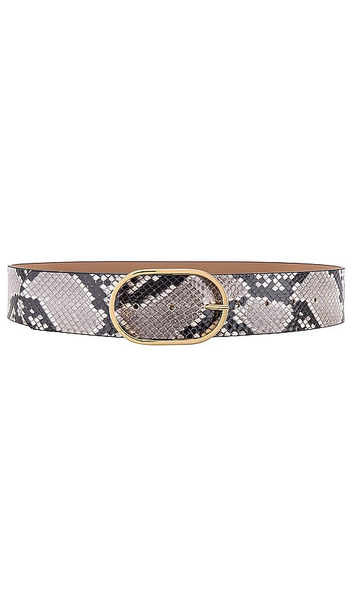 B-Low the Belt Emmie Python Belt in White & Gold | REVOLVE