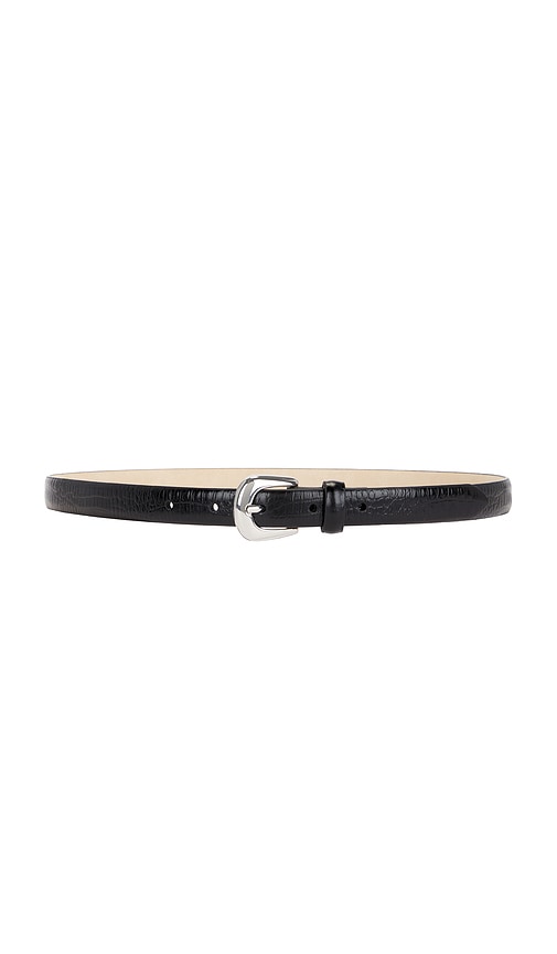 Shop B-low The Belt Kennedy Mini Croco Belt In 블랙 & 실버