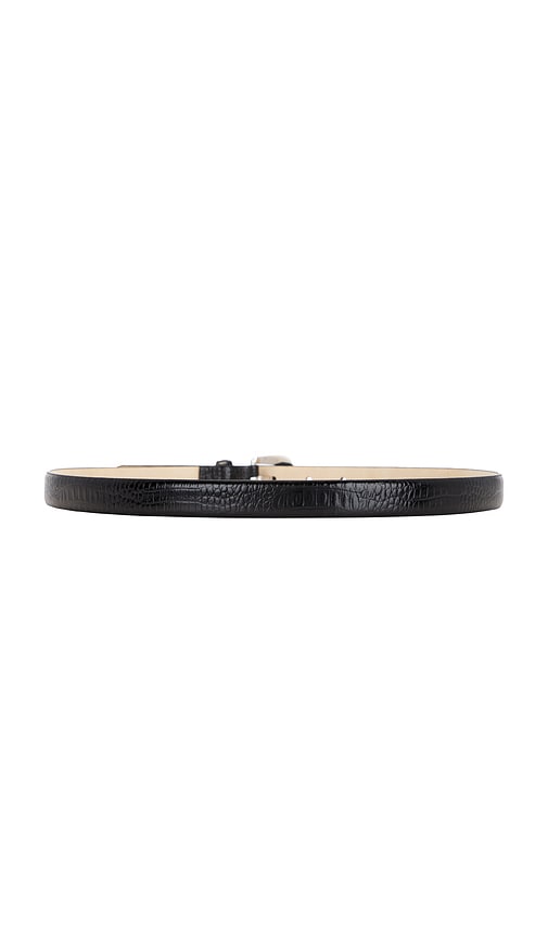 Shop B-low The Belt Kennedy Mini Croco Belt In 블랙 & 실버