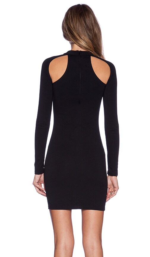 black long sleeve cut out dress