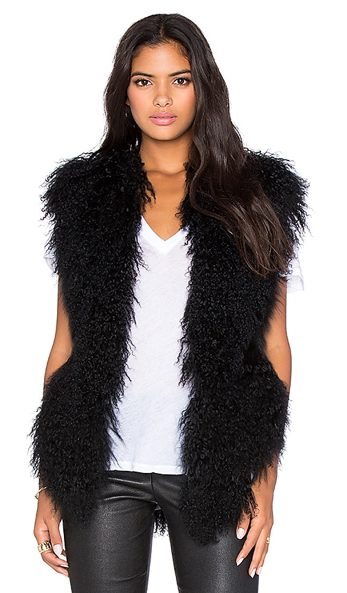 black fur vest