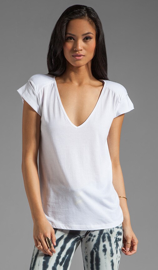 Roll Sleeve V Neck Tee