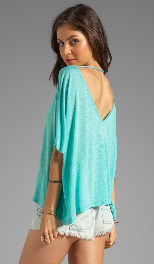 Cropped Double V Neck Top