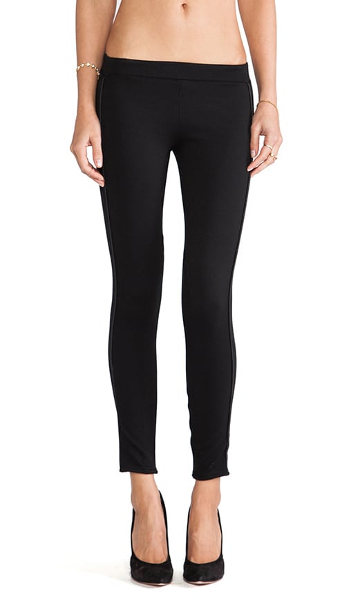 Bella Luxx Leather Trim Legging in Black