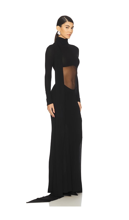 Blumarine Jersey High Slit Dress In Black