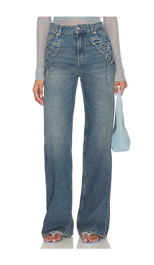 Blumarine Scallop Boyfriend Jean