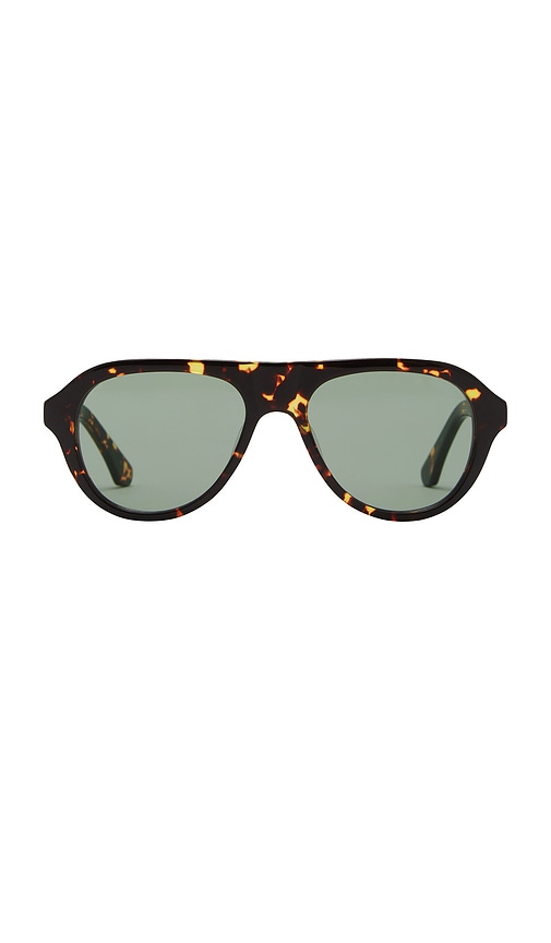 Banbe The Riley Sunglasses In Amber Tort & Light Green