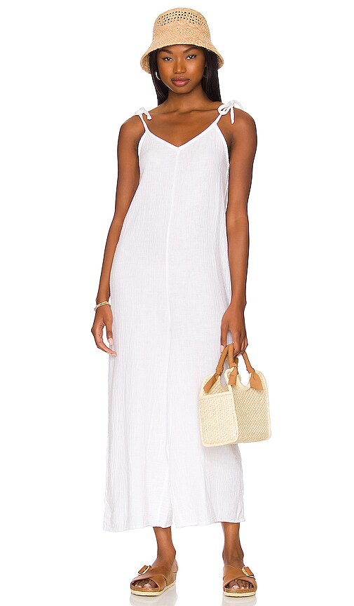 Bobi Beach Gauze Cropped Jumpsuit in White | REVOLVE