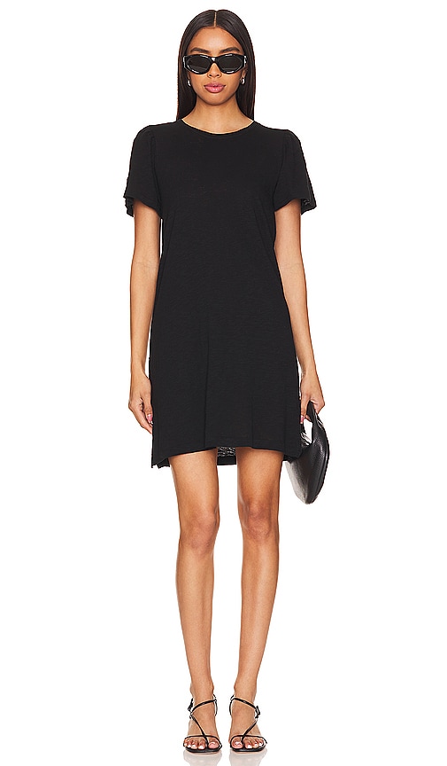 Shop Bobi Shirt Mini Dress In 黑色