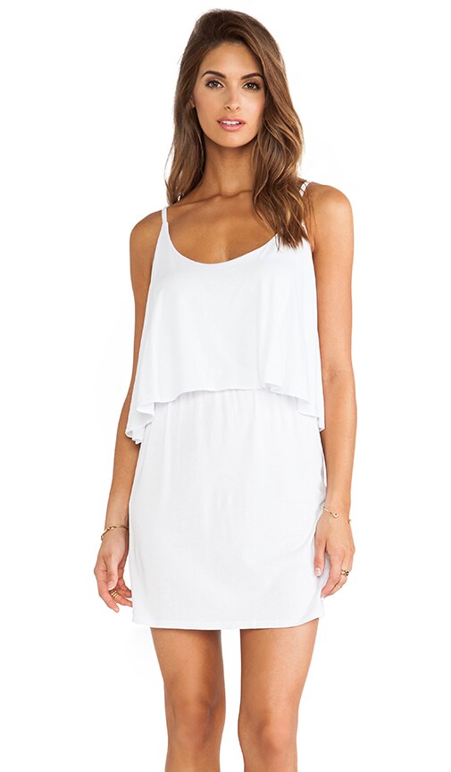 Bobi Jersey Layered Dress in White | REVOLVE