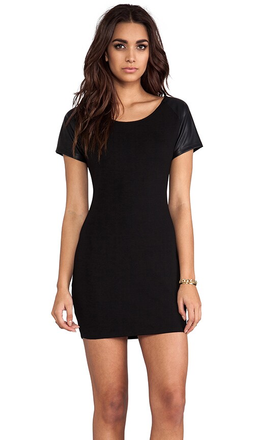 Leather Sleeve Dress