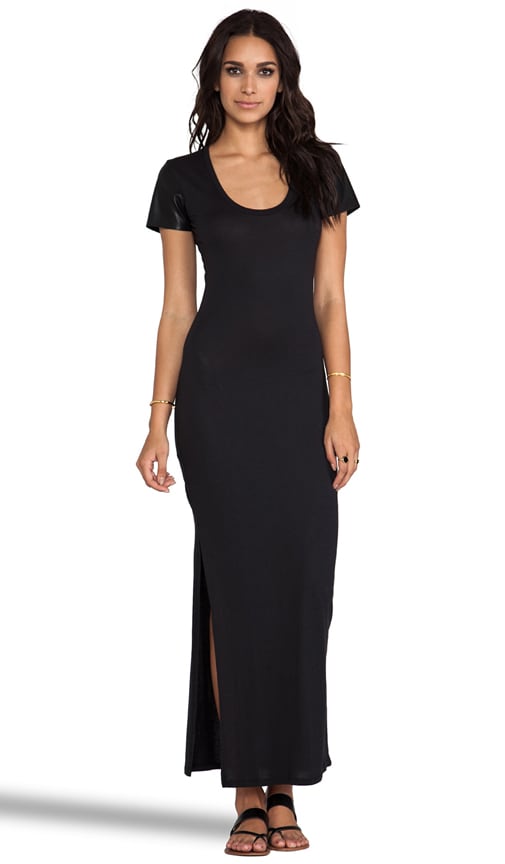 Jersey Maxi Dress with Leather