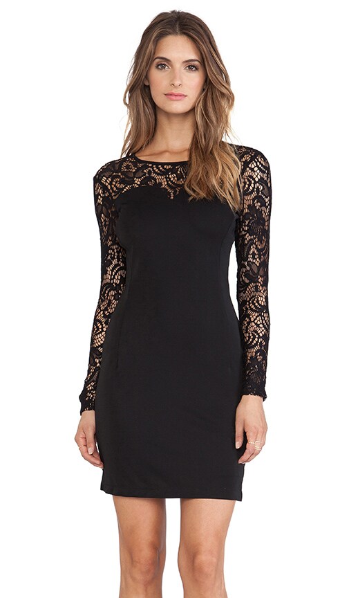 BLACK Jersey Long Sleeve Dress