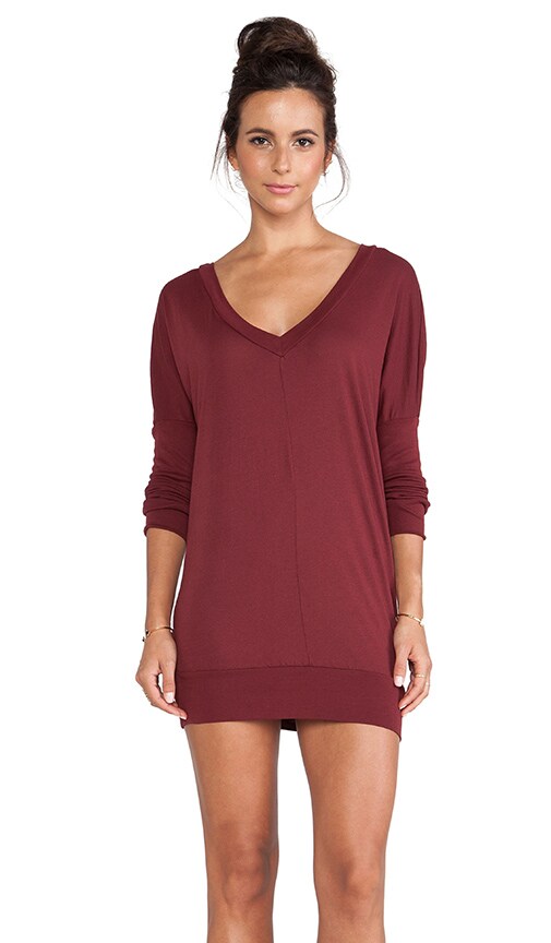 Long Sleeve Jersey V-Neck Dress