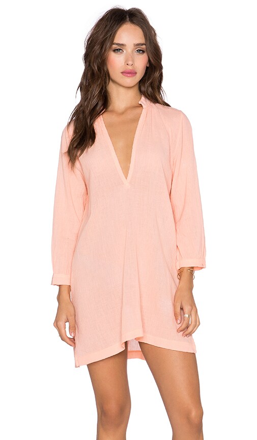 Gauze V Neck Tunic Dress