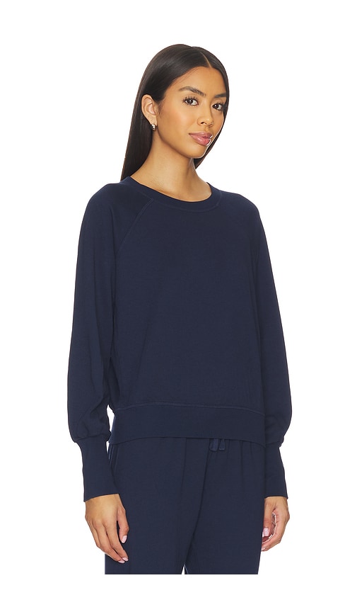 Bobi Long Sleeve Raglan Sweatshirt In Blue