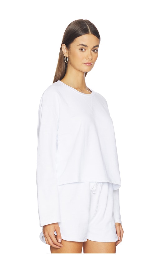 Bobi Drop Shoulder Pullover Top In White