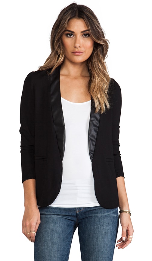 Blazer with Leather Detail
