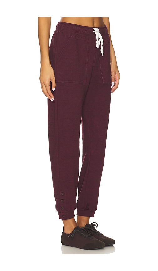 Bobi Button Jogger Pant In Burgundy