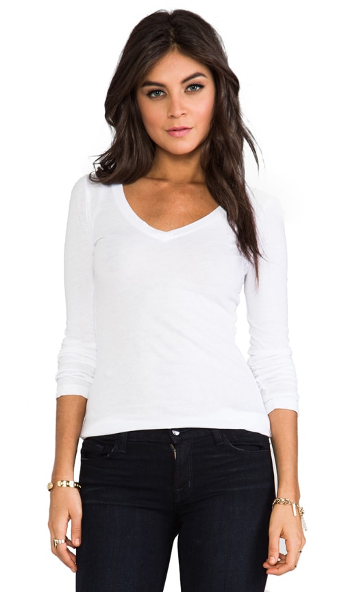 Light Weight Jersey V Neck Long Sleeve