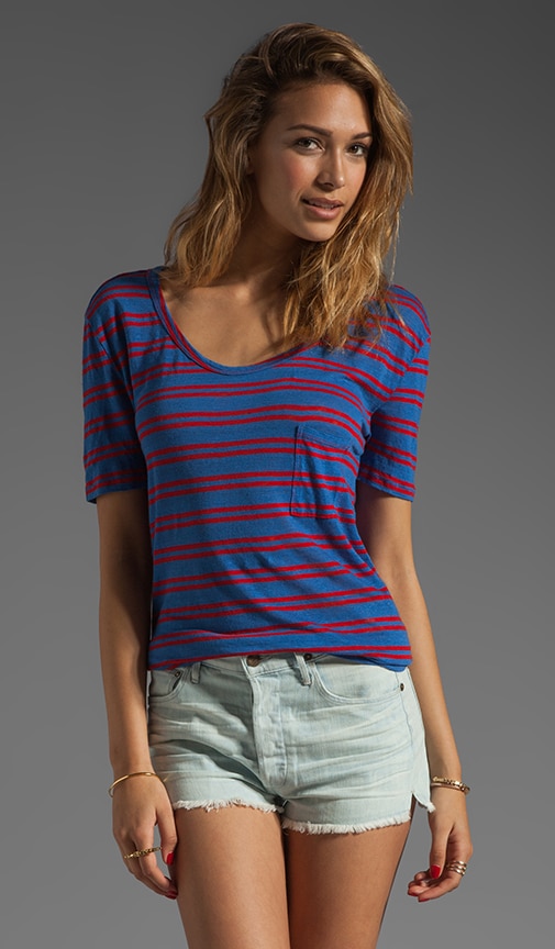 Linen Stripe Pocket Tee