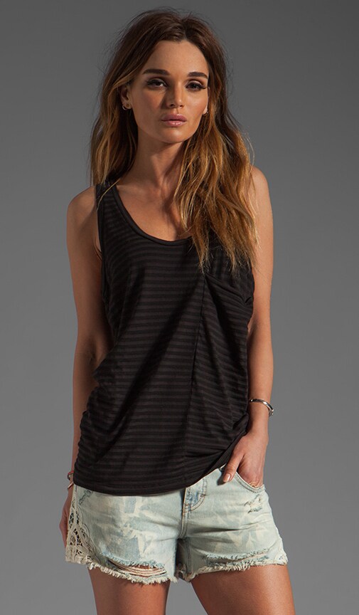 Skinny Tonal Stripe Pocket Tank