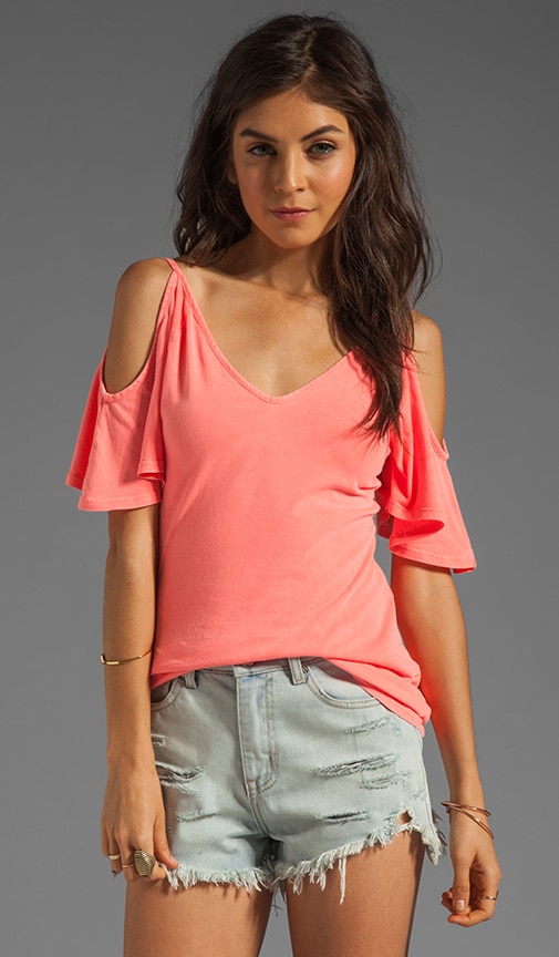 Lightweight Jersey Cold Shoulder Top