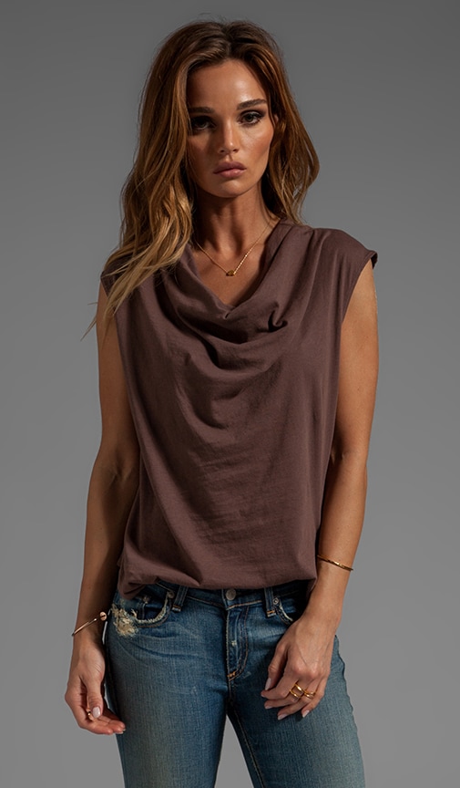 Light Weight Jersey Cowl Neck Tank