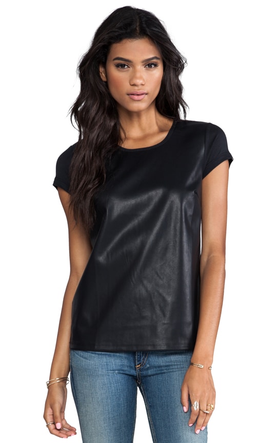 Faux Leather Front Tee