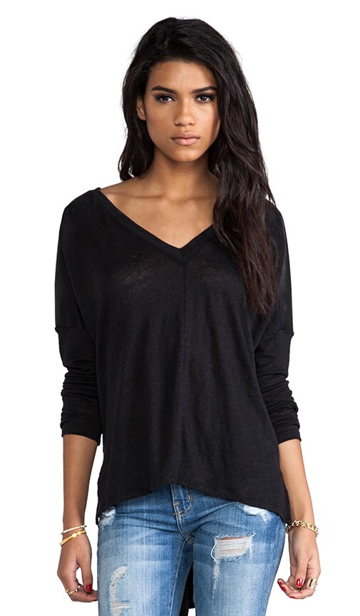 Linen Long Sleeve with Leather