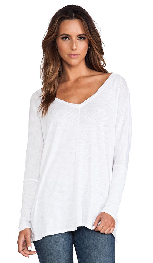 Cotton Slub V Neck Dolman