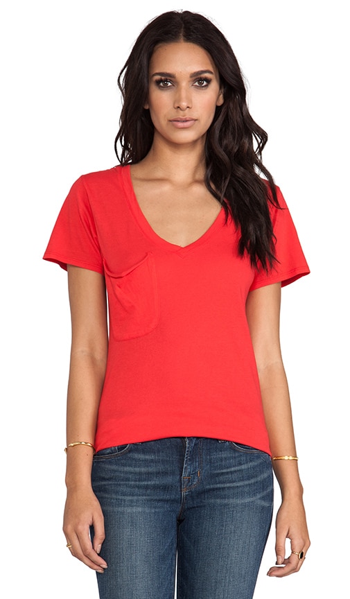 Light Weight Jersey V Neck Pocket Tee