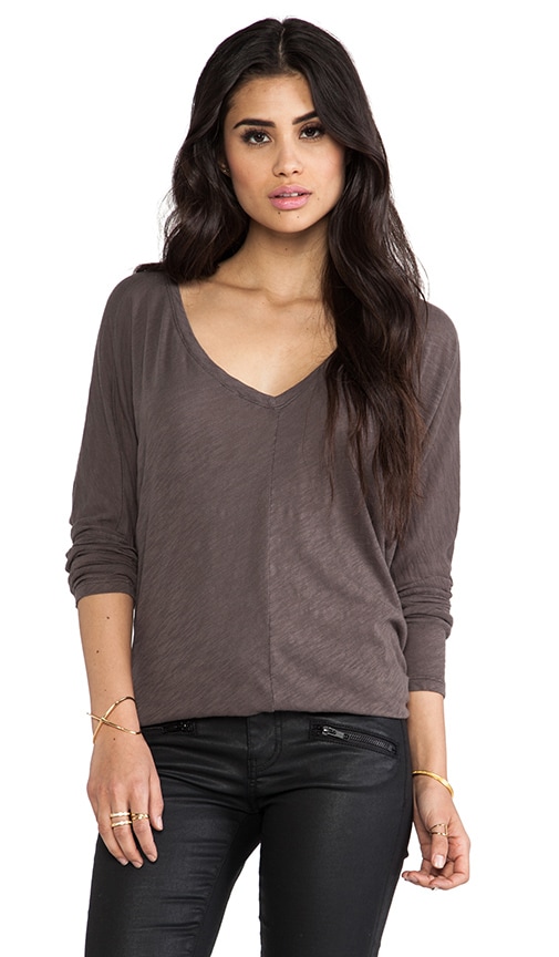 Cotton Slub V Neck Dolman