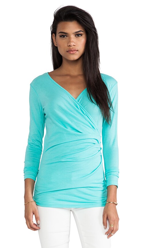 Light Weight Jersey Long Sleeve Wrap Tee