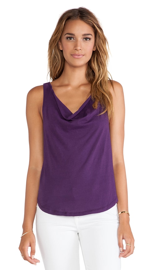 Light Weight Jersey Cowl Neck Tank