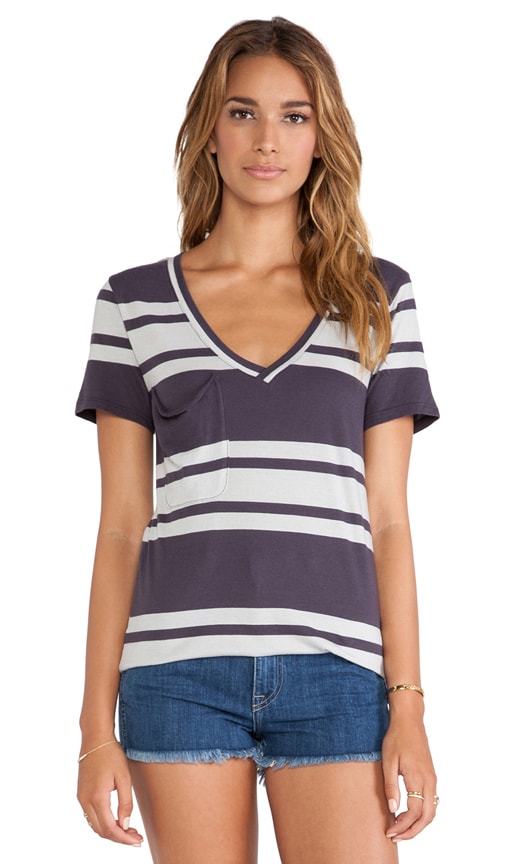 Light Weight Jersey Striped Pocket Tee
