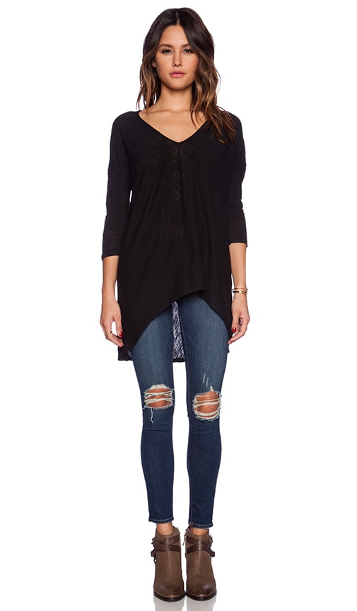 Cotton Slub Dolman 3/4 Sleeve Tunic