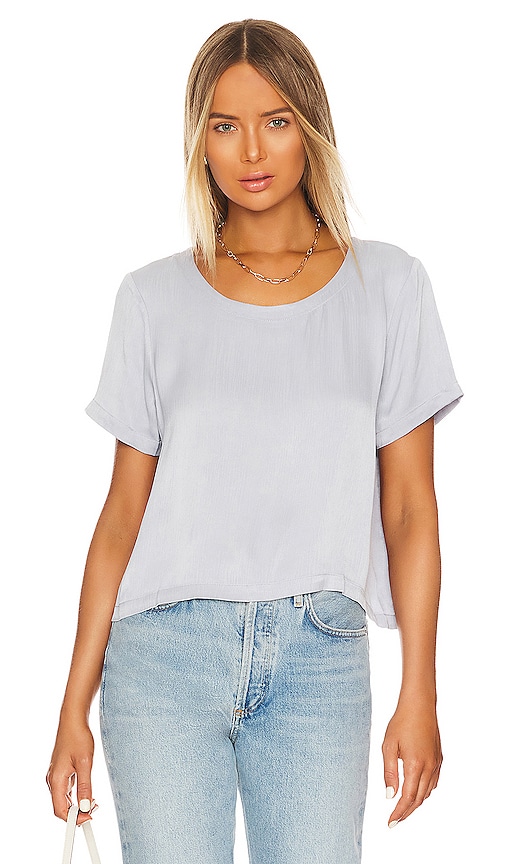 Bobi Cropped Tee in Blue