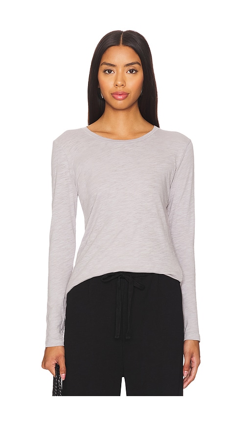 Shop Bobi Long Sleeve Tee In Pebble