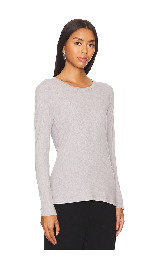 Shop Bobi Long Sleeve Tee In Pebble