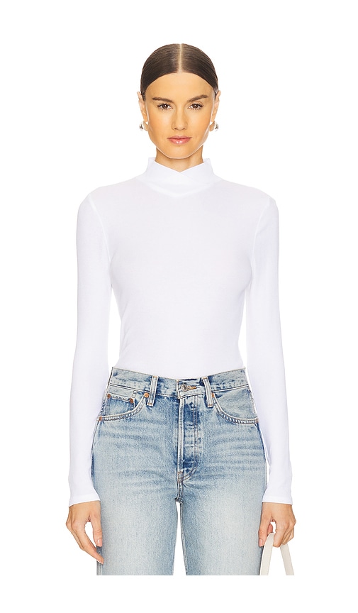 Bobi Turtleneck Top In White