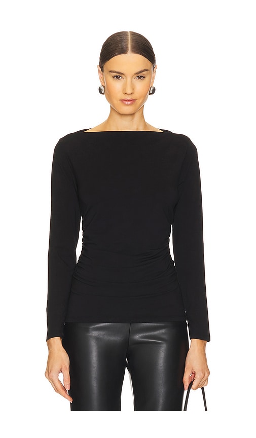 Bobi Long Sleeve Top In Black